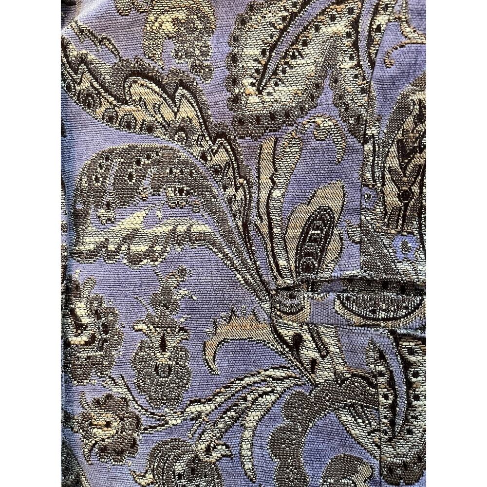 VTG Tapestry Jacket Pastel Lavender Purple Paisley Jacquard Bronze Button M L - Picture 3 of 10